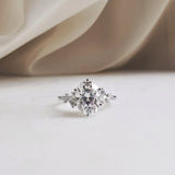 Round Cluster Lab Grown Diamond Engagement Ring