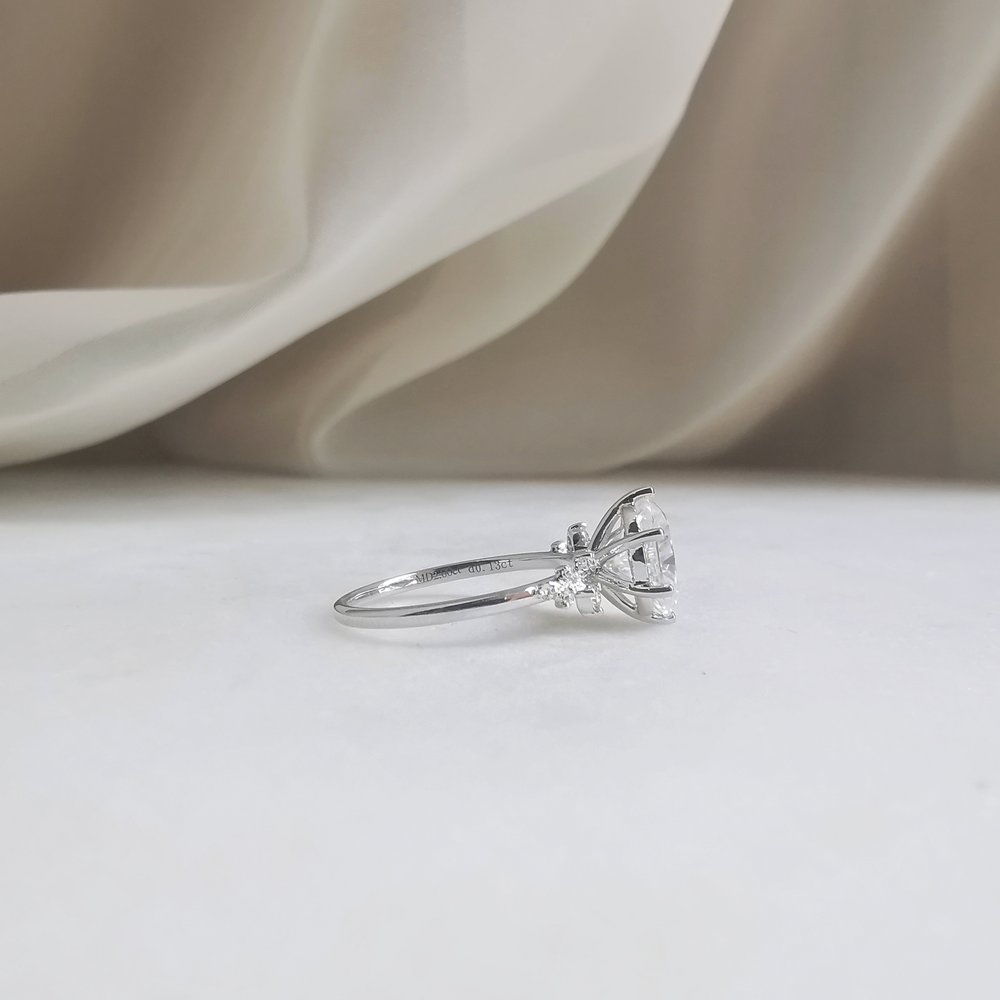 Round Cluster Lab Grown Diamond Engagement Ring