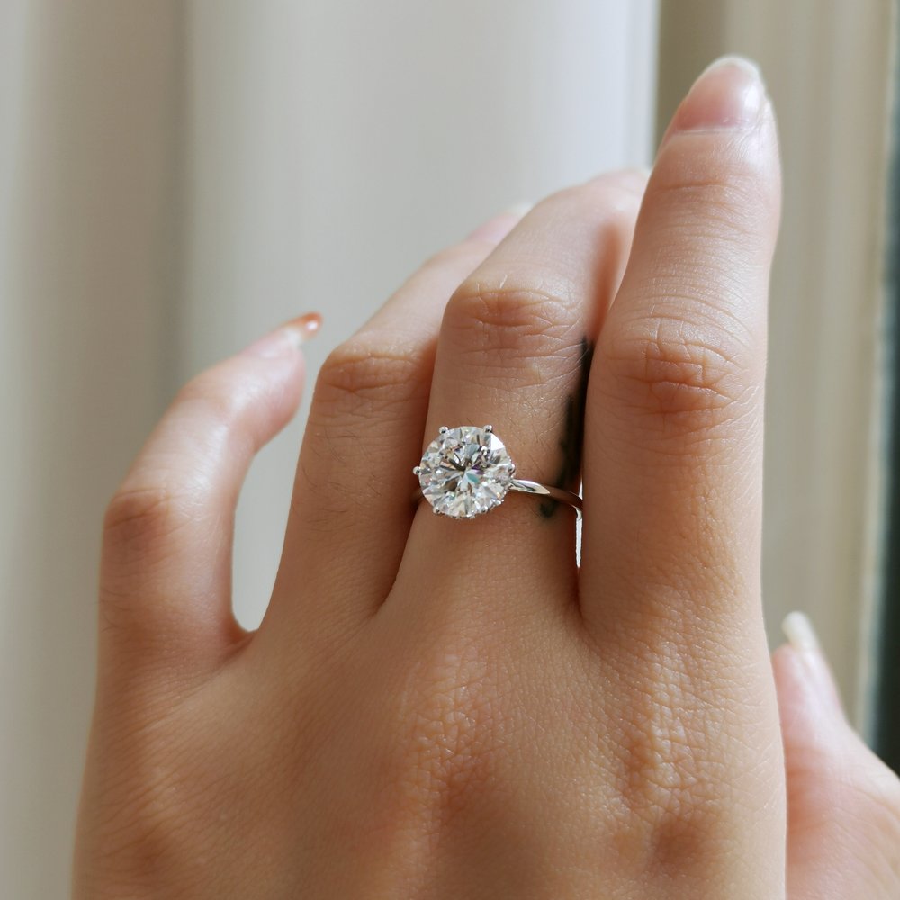 Round Hidden Halo Lab Grown Diamond Engagement Ring