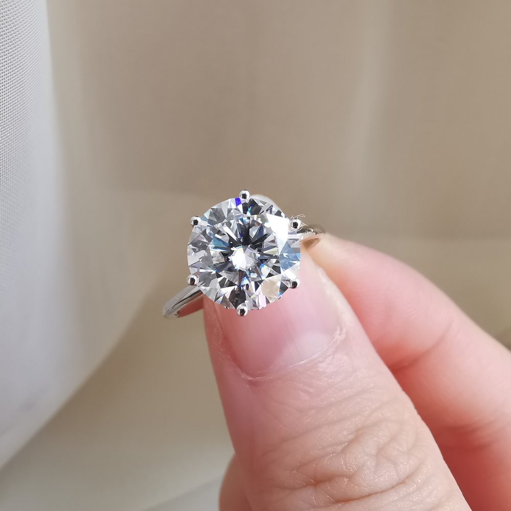Round Hidden Halo Lab Grown Diamond Engagement Ring