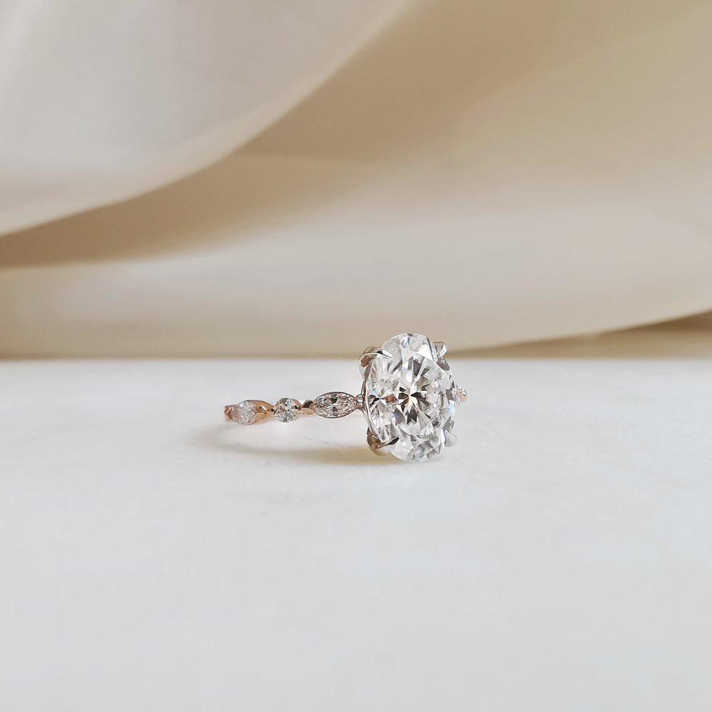 Oval Pave Lab Grown Diamond Engagement Ring