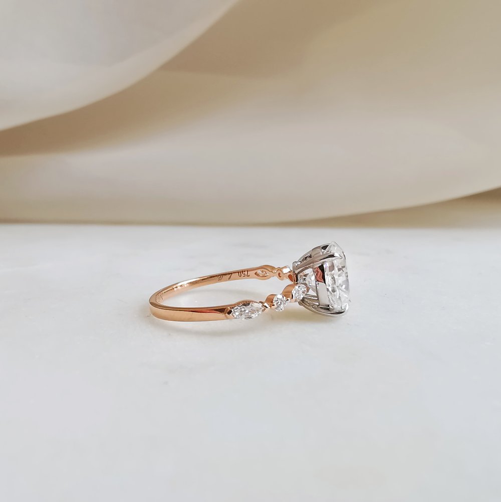 Oval Pave Lab Grown Diamond Engagement Ring