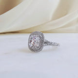 Cushion Double Halo & Pave Split Shank Lab Grown Diamond Engagement Ring