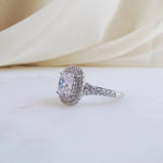 Cushion Double Halo & Pave Split Shank Lab Grown Diamond Engagement Ring