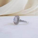 Cushion Double Halo & Pave Split Shank Lab Grown Diamond Engagement Ring
