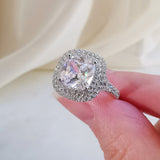 Cushion Double Halo & Pave Split Shank Lab Grown Diamond Engagement Ring