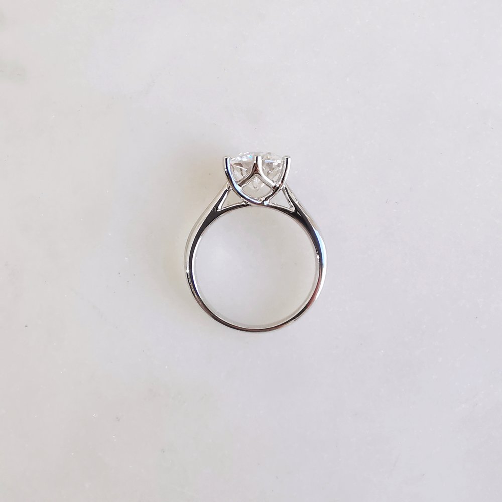 Round Solitaire Lab Grown Diamond Engagement Ring