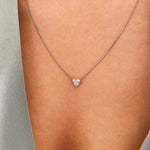 0.7 CT Heart Solitaire CVD F/VS Diamond Necklace 4