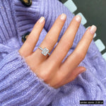 2 CT Radiant Cut Pave CVD F/VS1 Diamond Engagement Ring 4