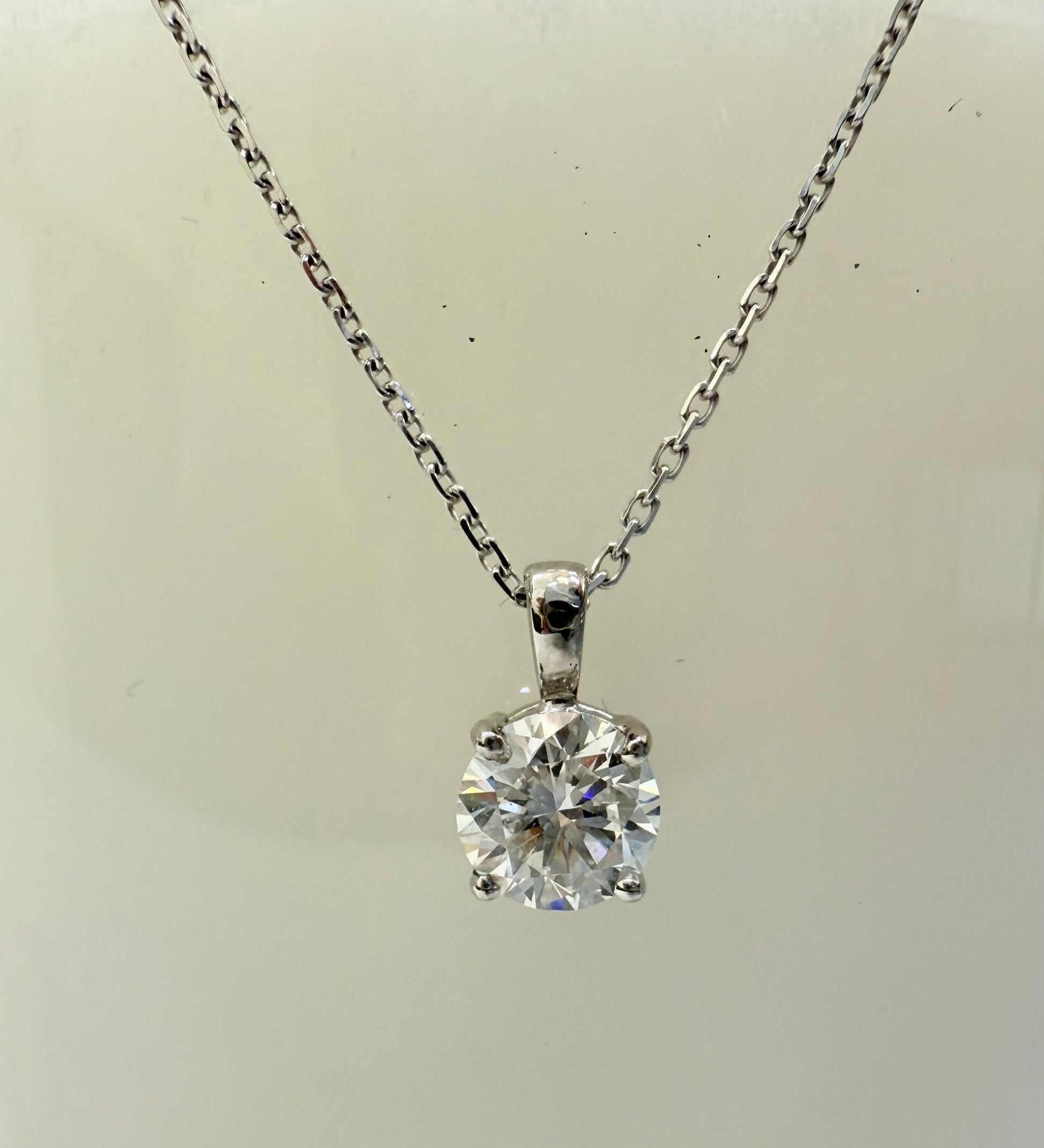 0.3 CT Round Cut Solitaire Moissanite Necklace