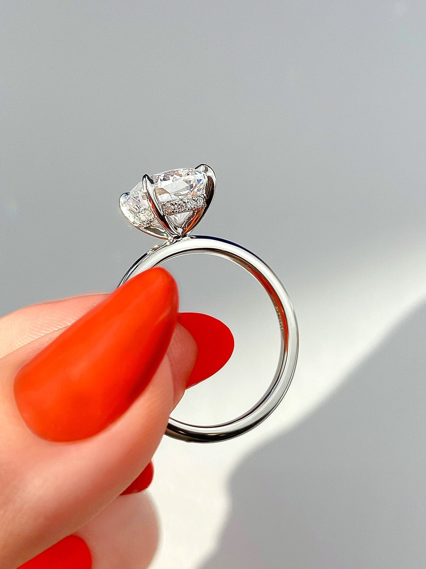 Cushion Hidden Halo Lab Grown Diamond Engagement Ring