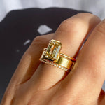 Emerald Half Bezel Lab Grown Diamond Engagement Ring