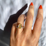 Emerald Half Bezel Lab Grown Diamond Engagement Ring