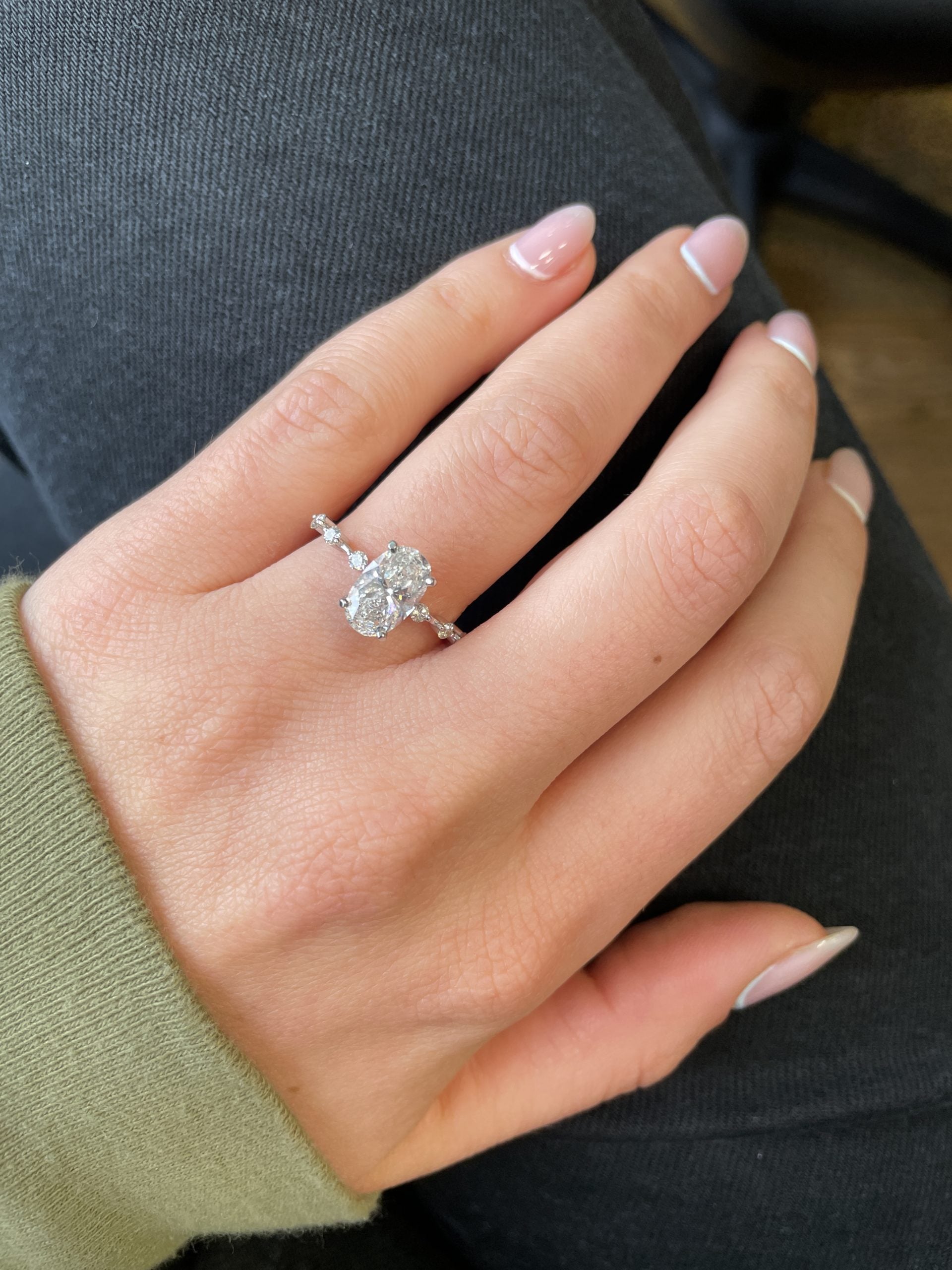 2.01 CT Oval Cut Pave CVD F/VS1 Diamond Engagement Ring 6