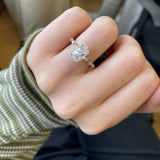 2.01 CT Oval Cut Pave CVD F/VS1 Diamond Engagement Ring 4