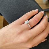 2.04 CT Cushion Cut Pave CVD G/VS2 Diamond Engagement Ring 2