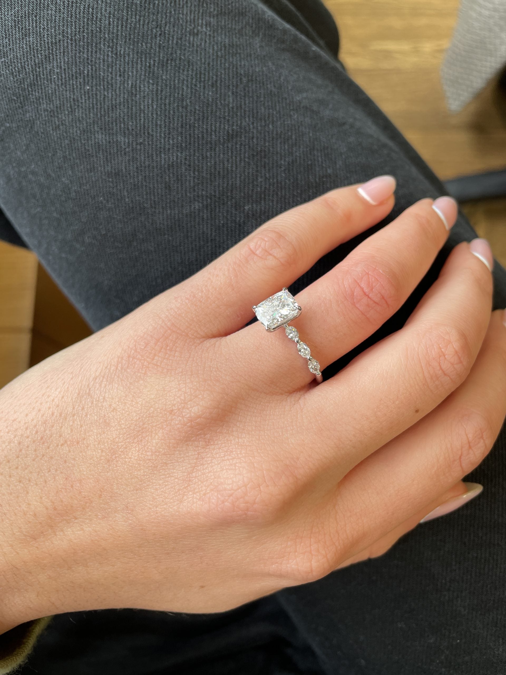 2.04 CT Cushion Cut Pave CVD G/VS2 Diamond Engagement Ring 2