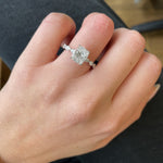 2.04 CT Cushion Cut Pave CVD G/VS2 Diamond Engagement Ring 3