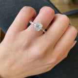2.04 CT Cushion Cut Pave CVD G/VS2 Diamond Engagement Ring 3
