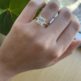 2.56 CT Princess Solitaire CVD G-VS2 Diamond Engagement Ring 6