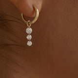 1 CT Round Lab Grown Diamond Dangle Hoop Earrings