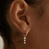 1 CT Round Lab Grown Diamond Dangle Hoop Earrings