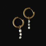 1 CT Round Lab Grown Diamond Dangle Hoop Earrings