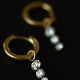 1 CT Round Lab Grown Diamond Dangle Hoop Earrings
