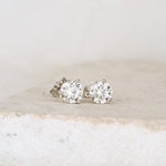 0.70 TCW Round Cut Moissanite Stud Earrings