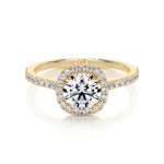 1.0 CT Round Halo CVD E/VS2 Diamond Engagement Ring 14
