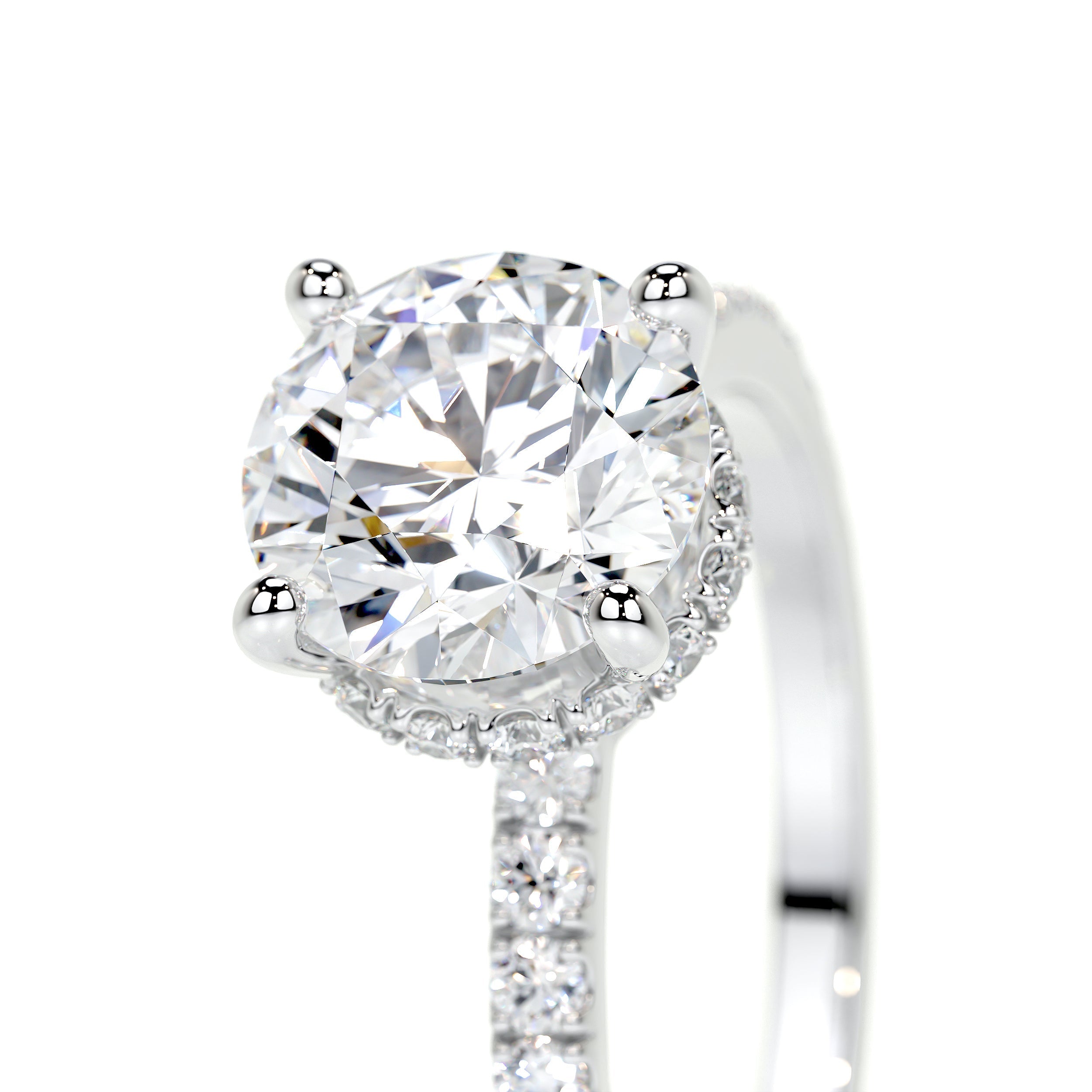 1.50 CT Round Hidden Halo CVD E/VS2 Diamond Engagement Ring 3