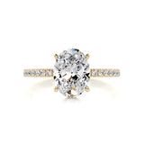 1.5 CT Oval Hidden Halo CVD D/VS2 Diamond Engagement Ring 7