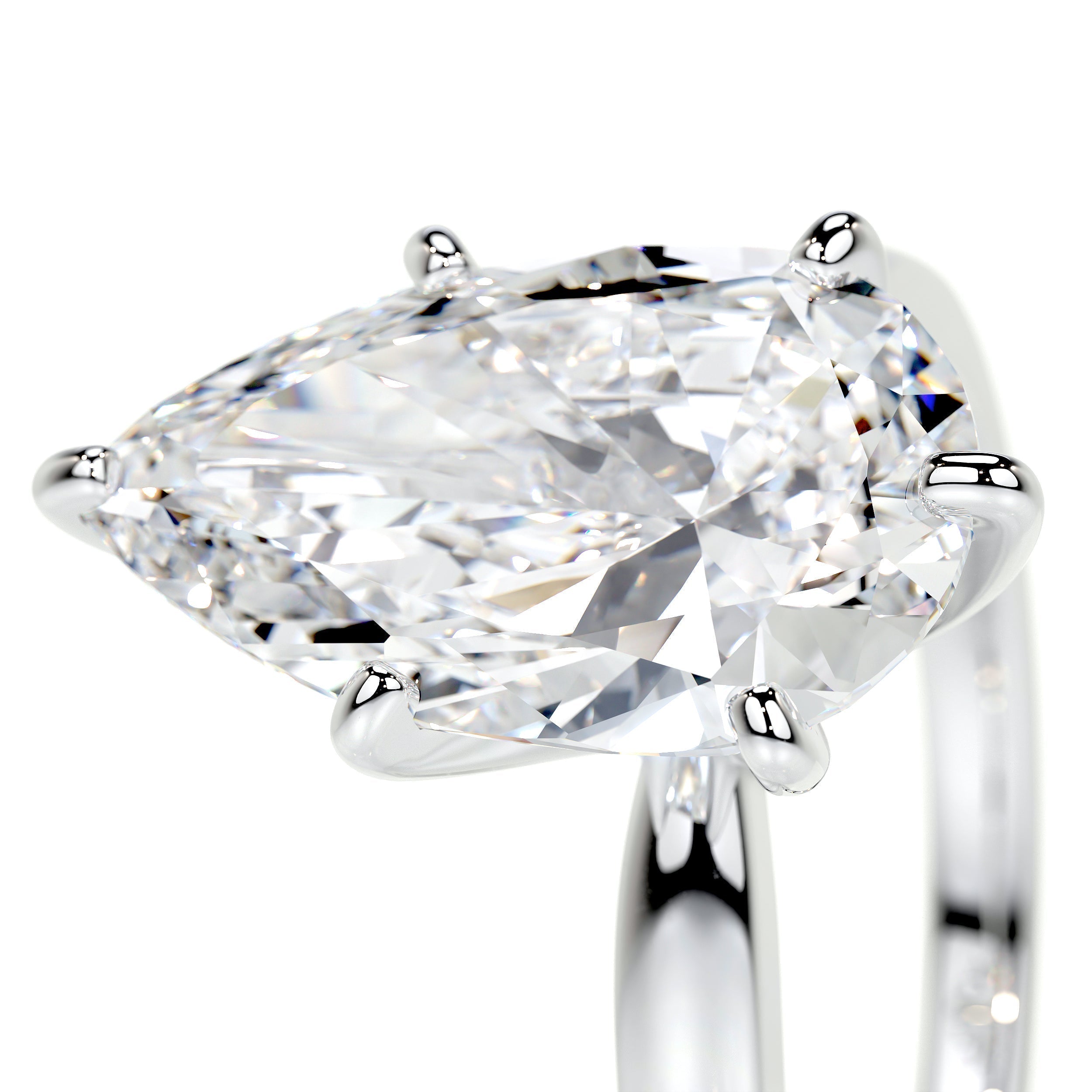 Pear Solitaire Lab Grown Diamond Engagement Ring