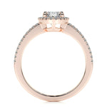 0.90 CT Oval Halo CVD H/SI1 Diamond Engagement Ring 14