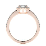 0.90 CT Oval Halo CVD H/SI1 Diamond Engagement Ring 14