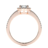 0.90 CT Oval Halo CVD H/SI1 Diamond Engagement Ring 14