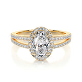 0.90 CT Oval Halo CVD H/SI1 Diamond Engagement Ring 7