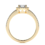 0.90 CT Oval Halo CVD H/SI1 Diamond Engagement Ring 16