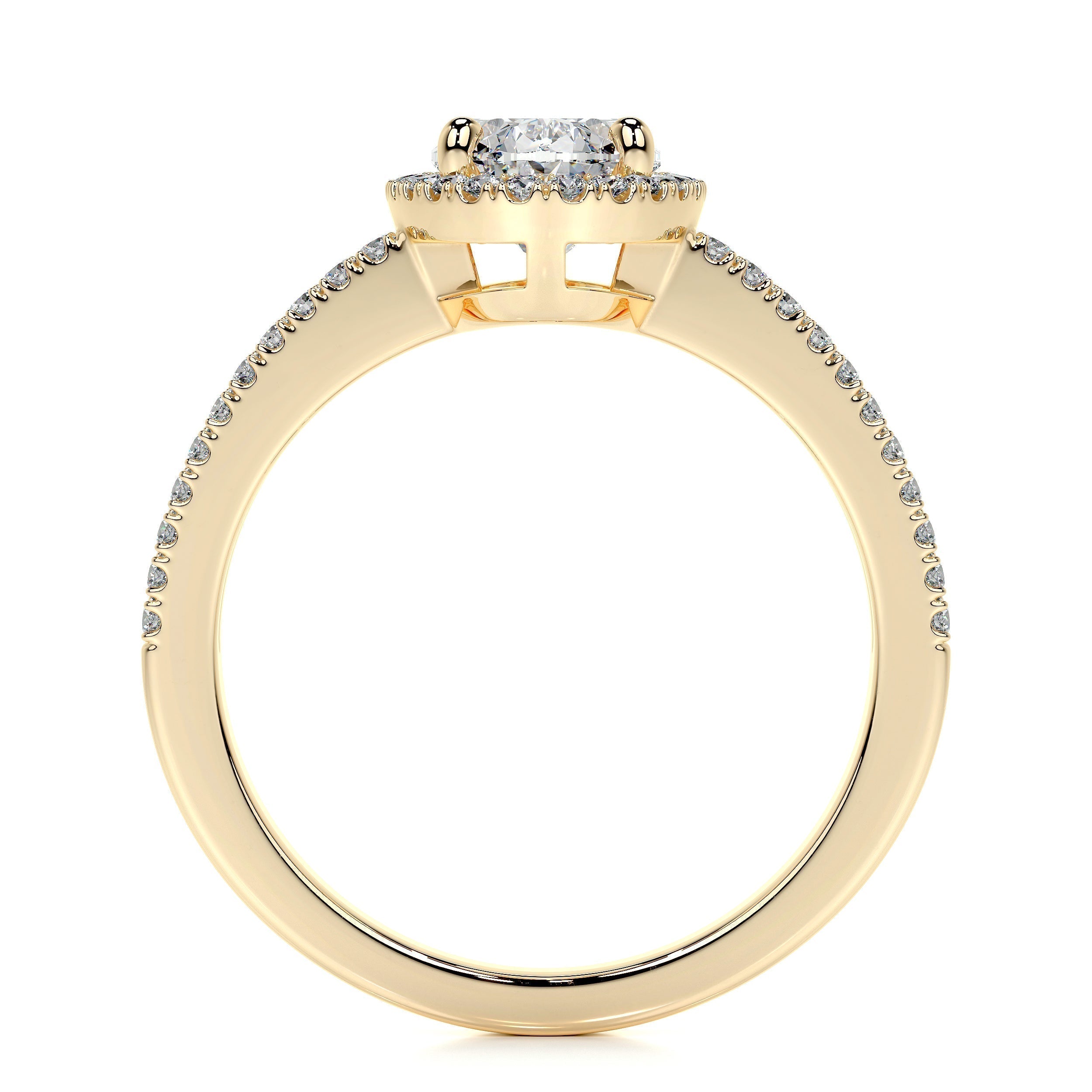 0.90 CT Oval Halo CVD H/SI1 Diamond Engagement Ring 16