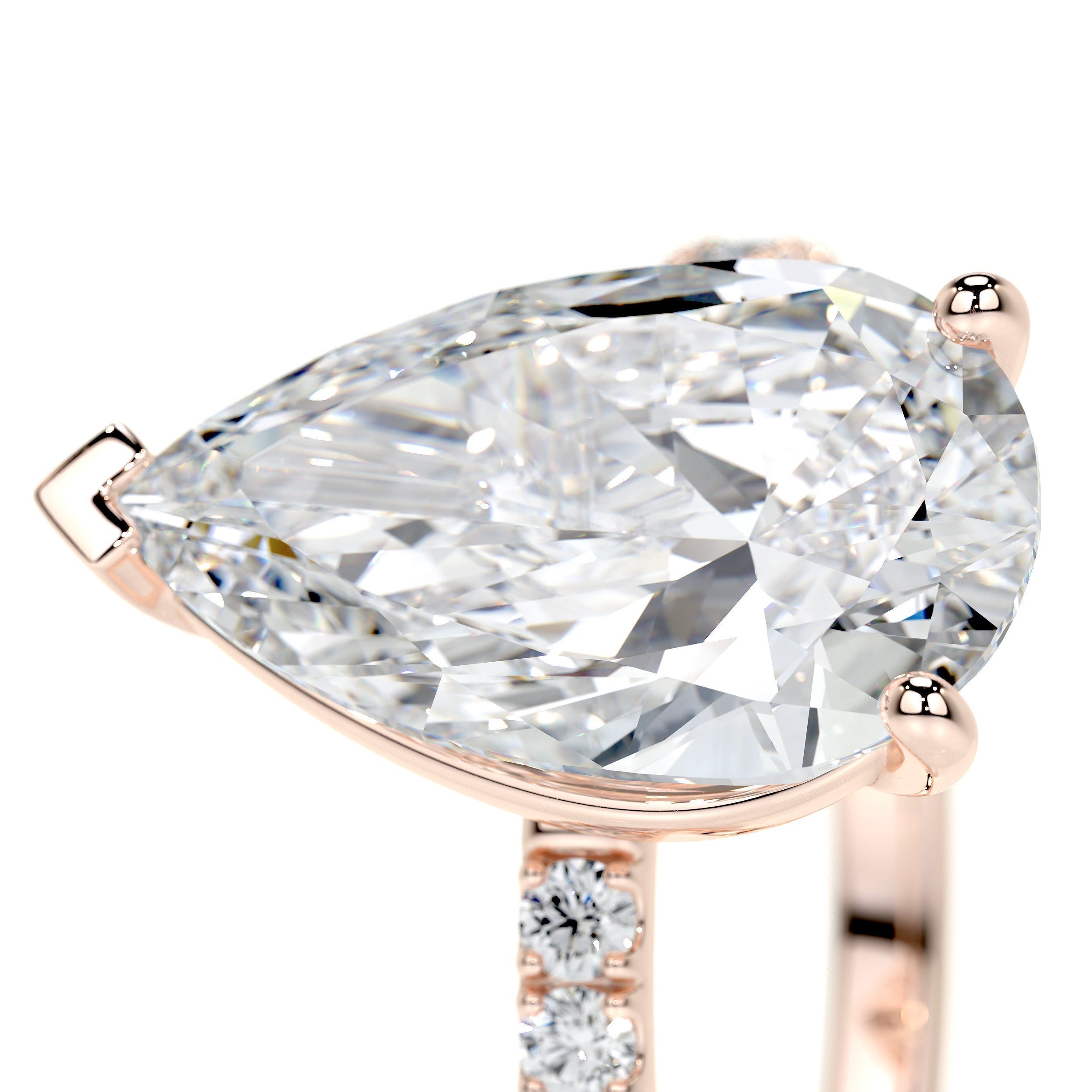Pear Pave Lab Grown Diamond Engagement Ring