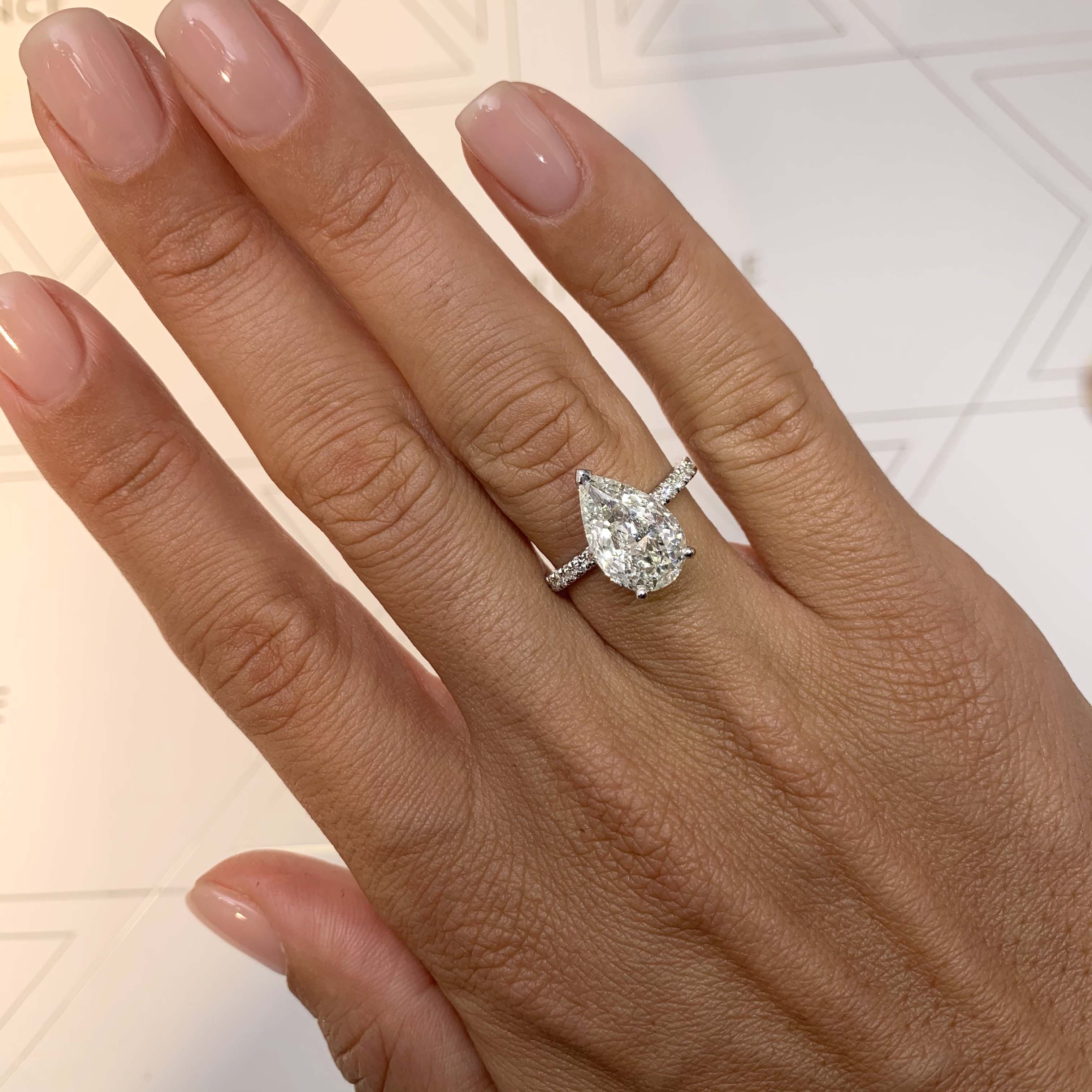 Pear Pave Lab Grown Diamond Engagement Ring