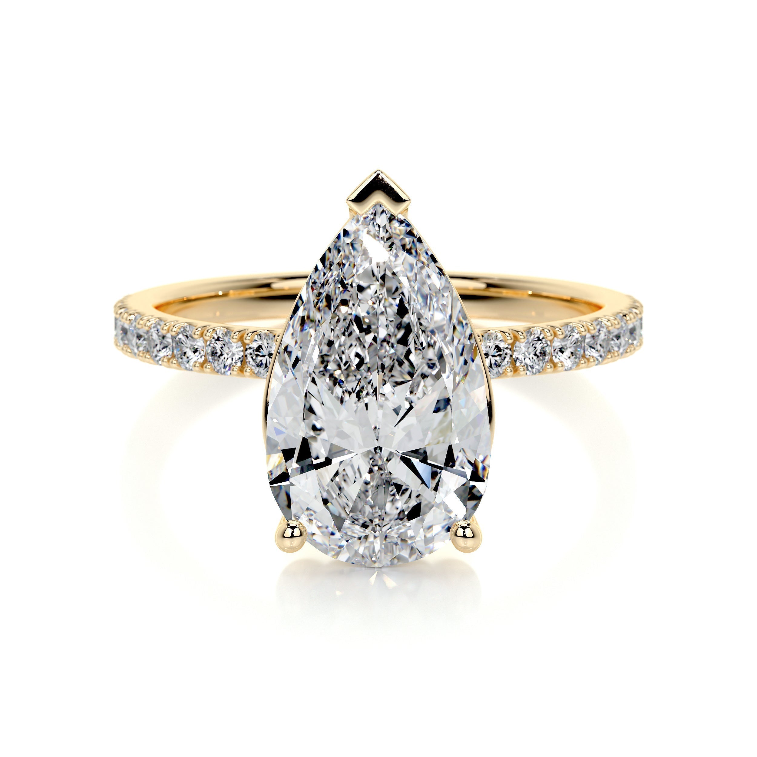 Pear Pave Lab Grown Diamond Engagement Ring