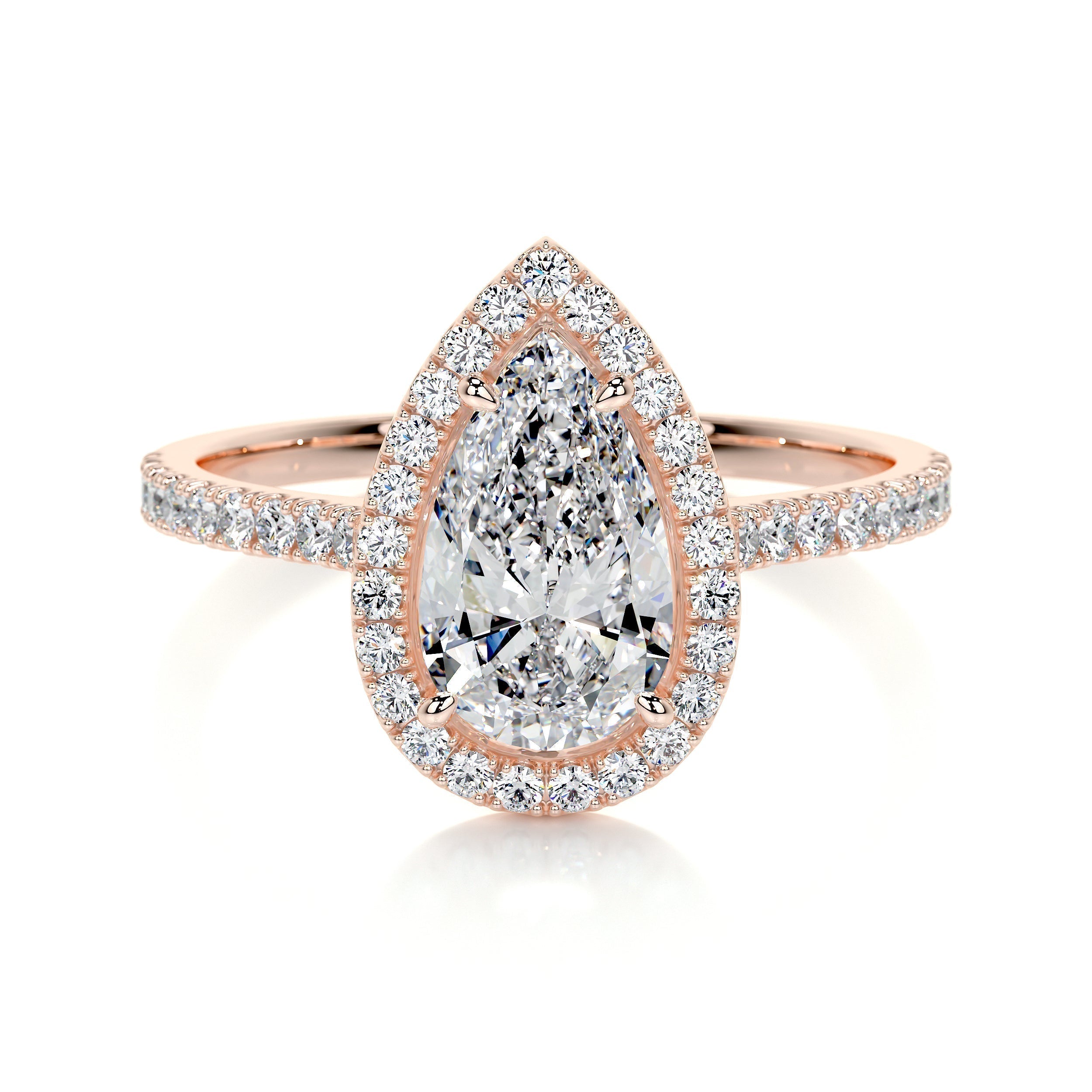 1.50 CT Pear Halo CVD F/VS2 Diamond Engagement Ring 13