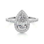 1.50 CT Pear Halo CVD F/VS2 Diamond Engagement Ring 1