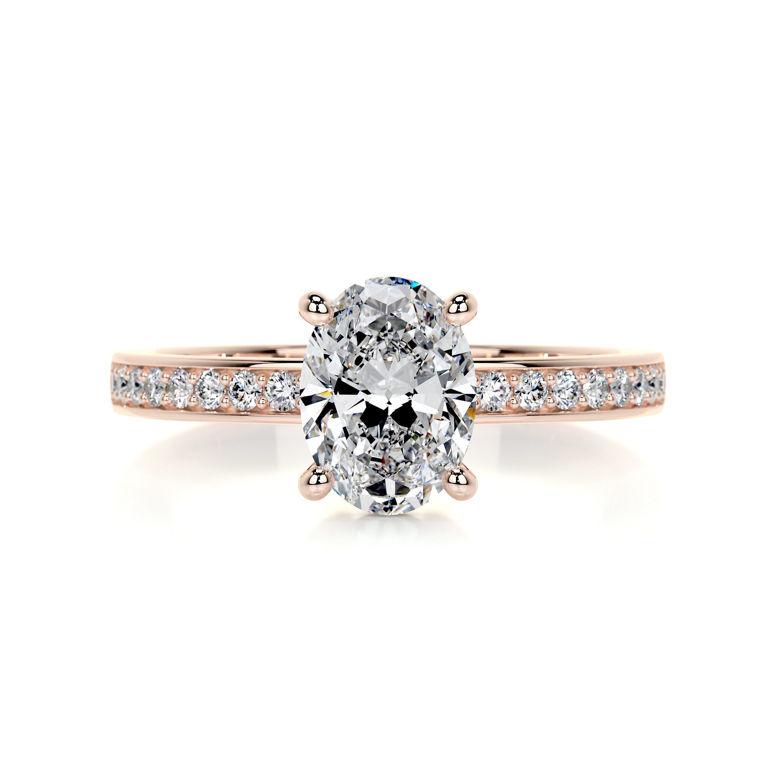 1.0 CT Oval Solitaire CVD F/SI1 Diamond Engagement Ring 13