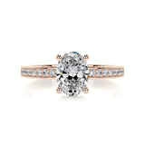 1.0 CT Oval Solitaire CVD F/SI1 Diamond Engagement Ring 13