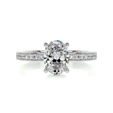 1.0 CT Oval Solitaire CVD F/SI1 Diamond Engagement Ring 1