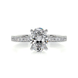 1.0 CT Oval Solitaire CVD F/SI1 Diamond Engagement Ring 1