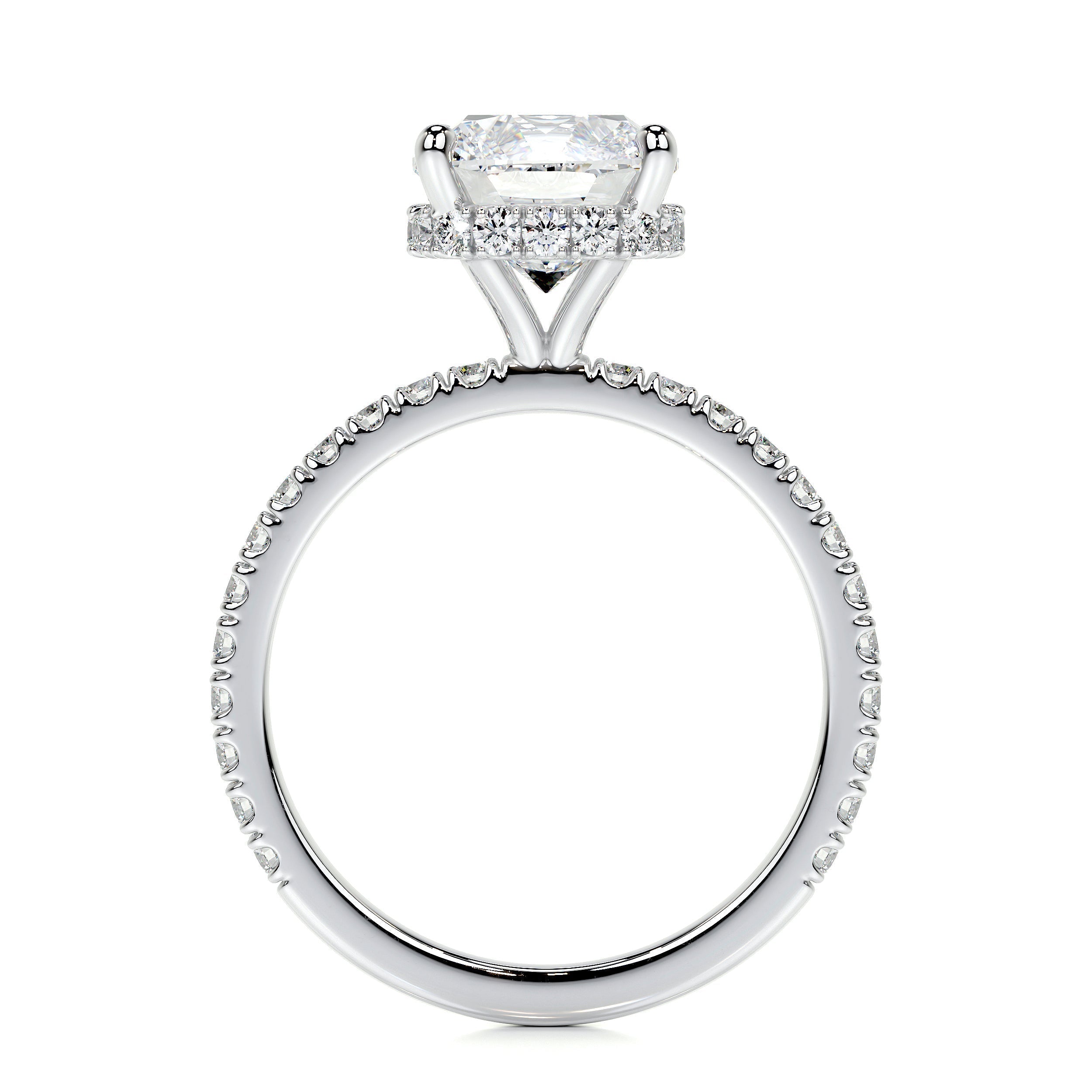2.0 CT Cushion Hidden Halo CVD E/VS1 Diamond Engagement Ring 5