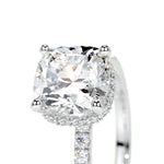 2.0 CT Cushion Hidden Halo CVD E/VS1 Diamond Engagement Ring 3